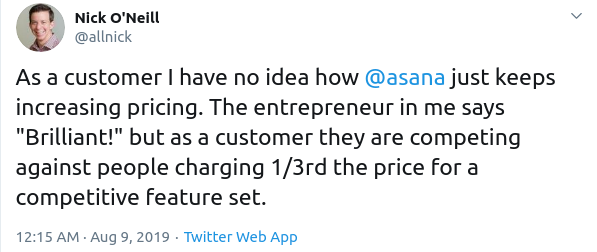 Asana pricing reviews