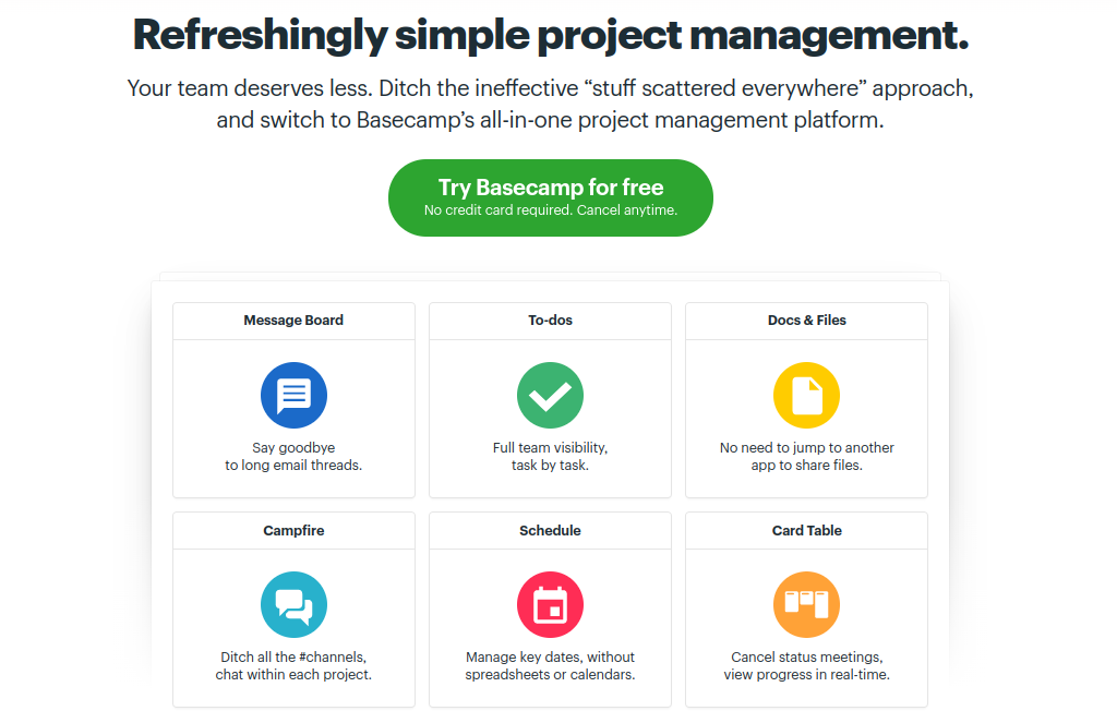 Basecamp - Best for simple collboration