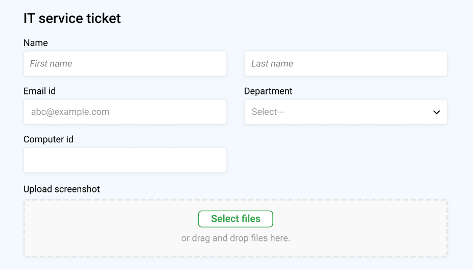 ProofHub’s custom form to collect necessary information