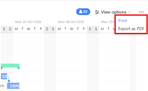 Export and print Gantt charts