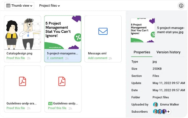 File management in ProofHub