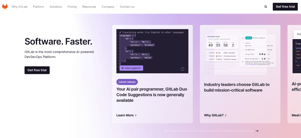 GitLab online software developement tool