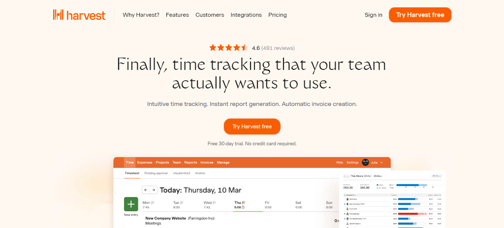 Harvest is easy time tracking tool