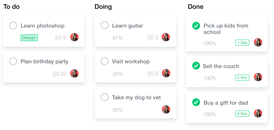 Kanban board for personal use