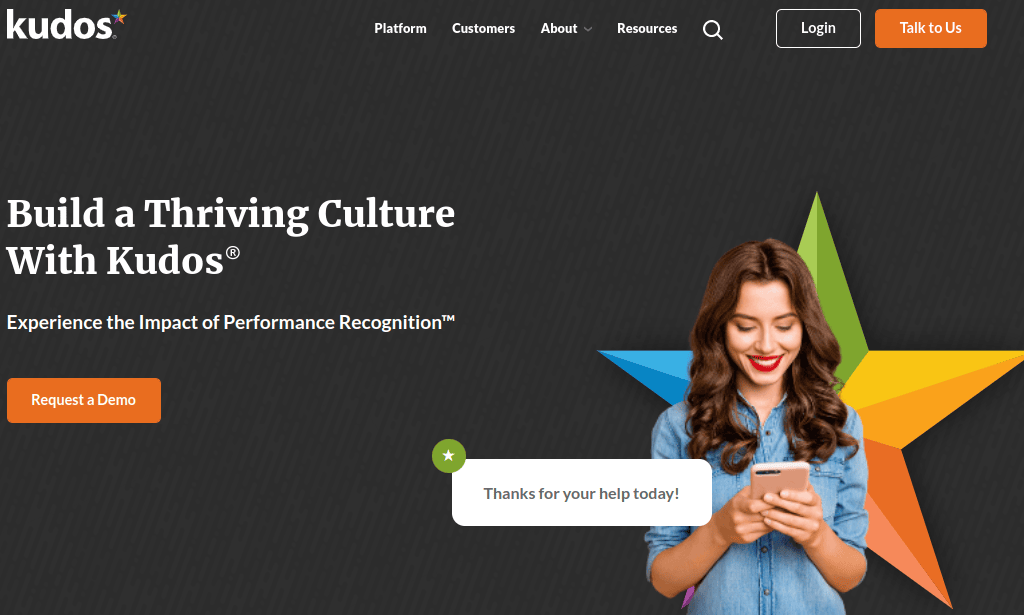 Kudos is a top-rated peer-to-peer employee recognition software