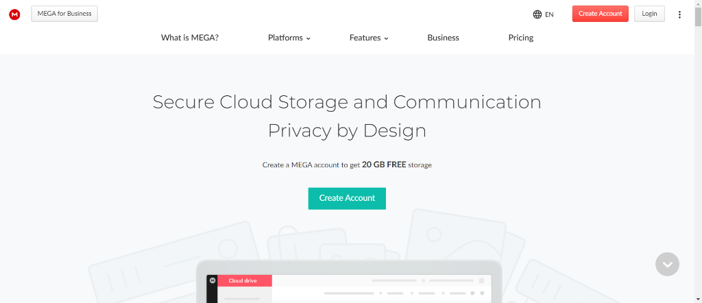 competitor to dropbox - MEGA