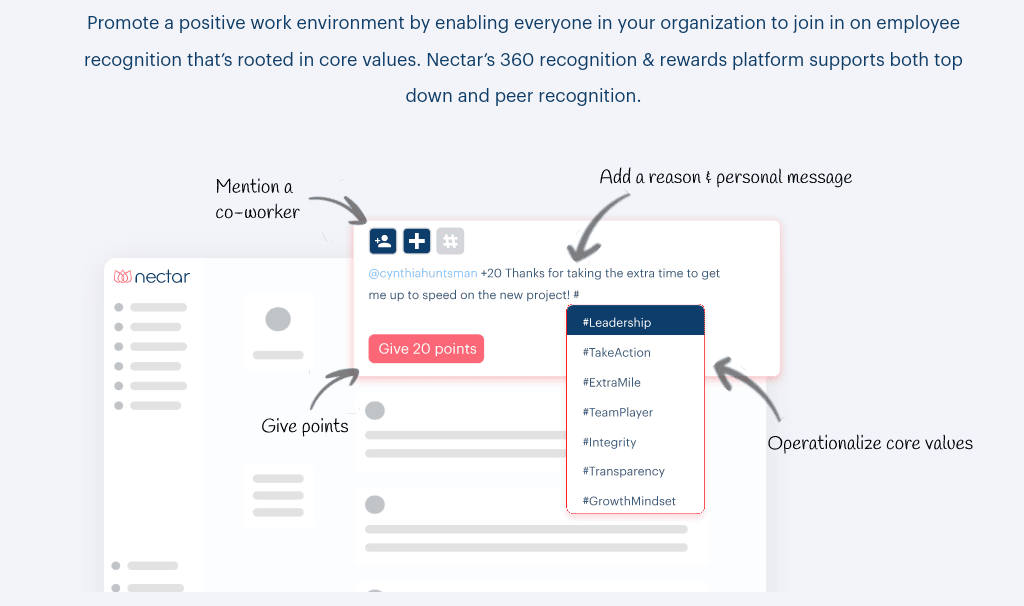 Nectar as employee recognition software