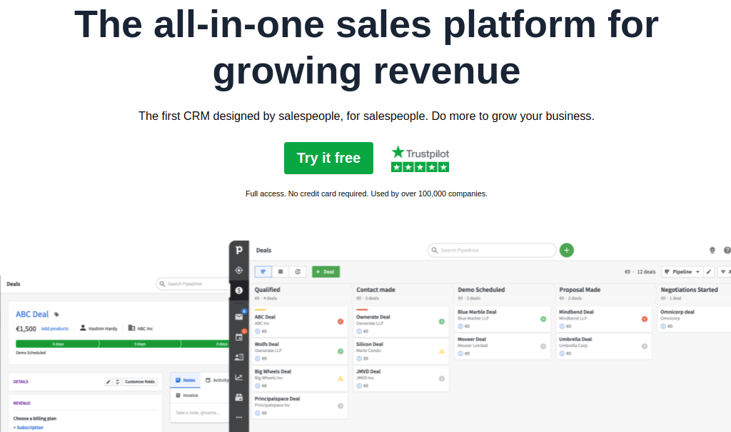 Pipedrive is a sales-focused CRM for digital marketers