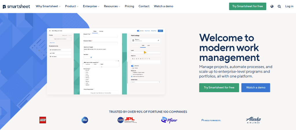 Smartsheet as task manager application