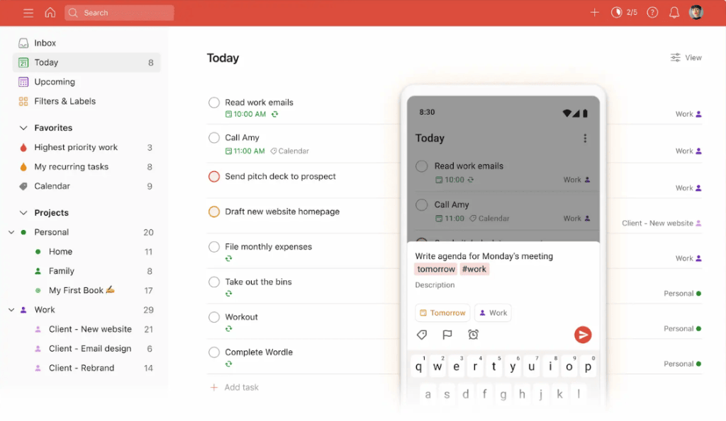 Todoist: best apps for calendar