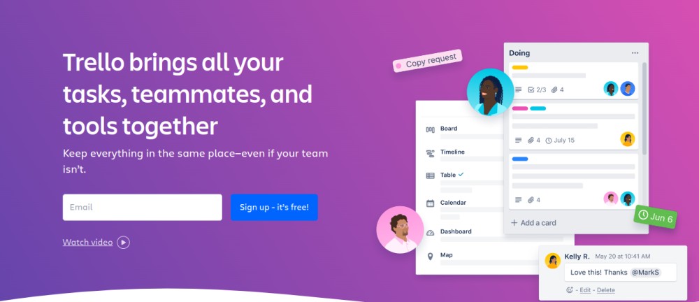 Trello - Tool for managing small teams