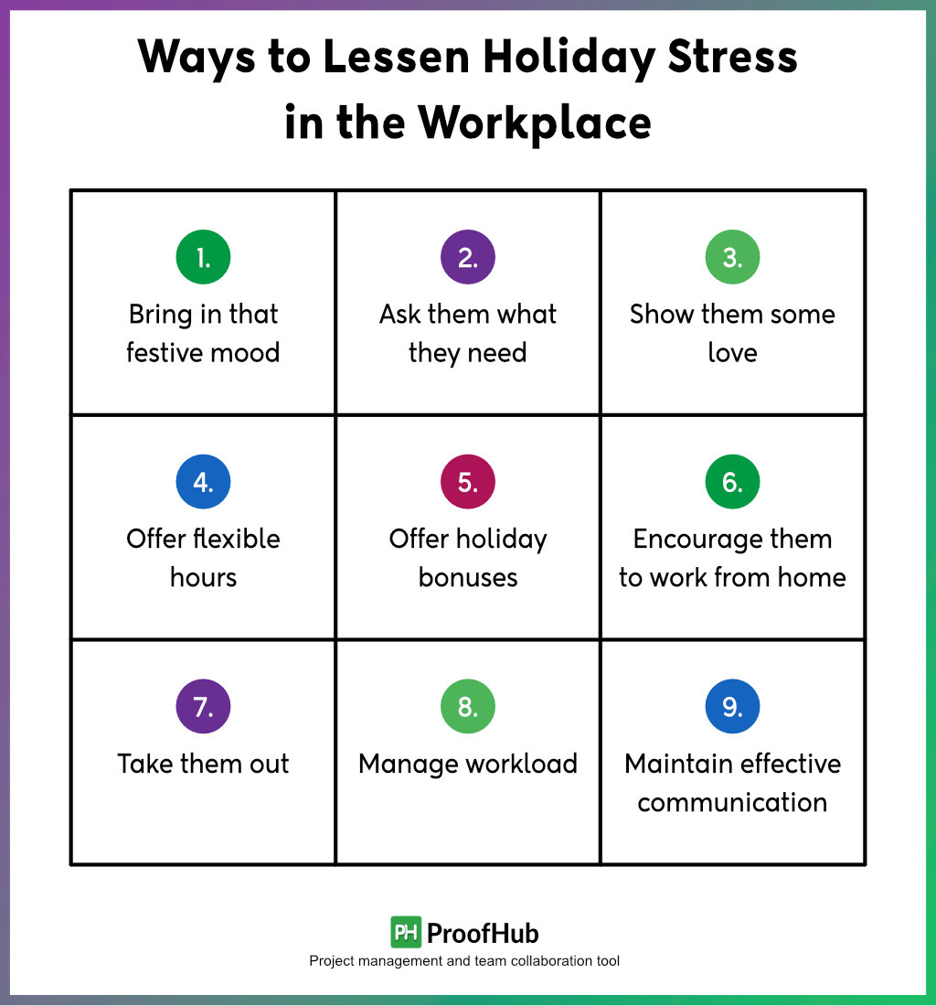 ways to lessen holiday stress in the workplace