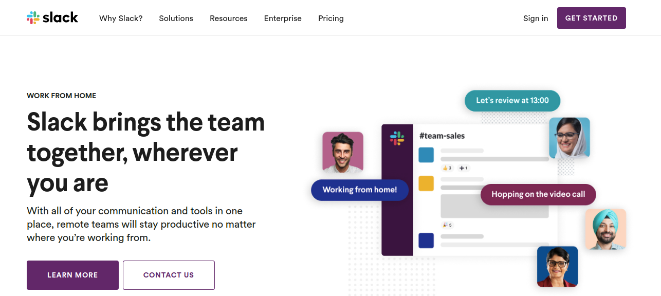 Slack as best communication app for work from home